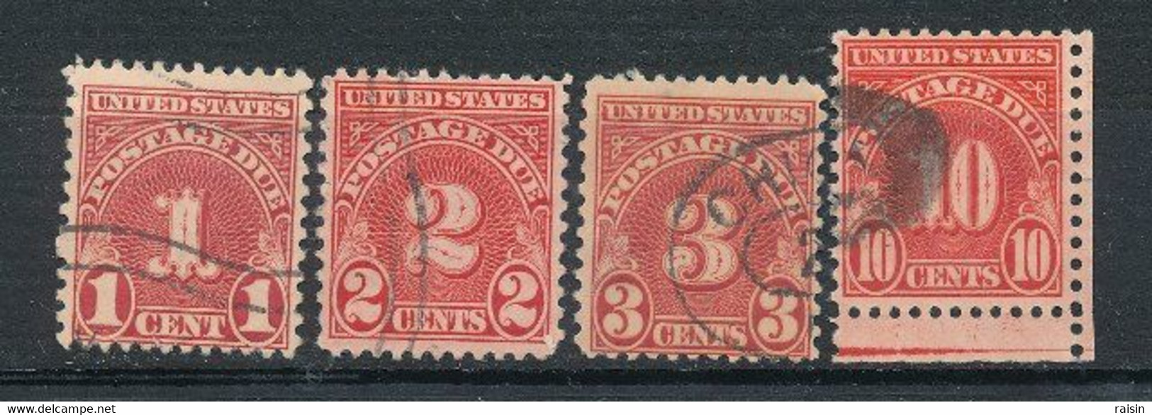 U. S. A.  Postage Due Timbres Taxe Lot De 4 Différents - Taxe Sur Le Port