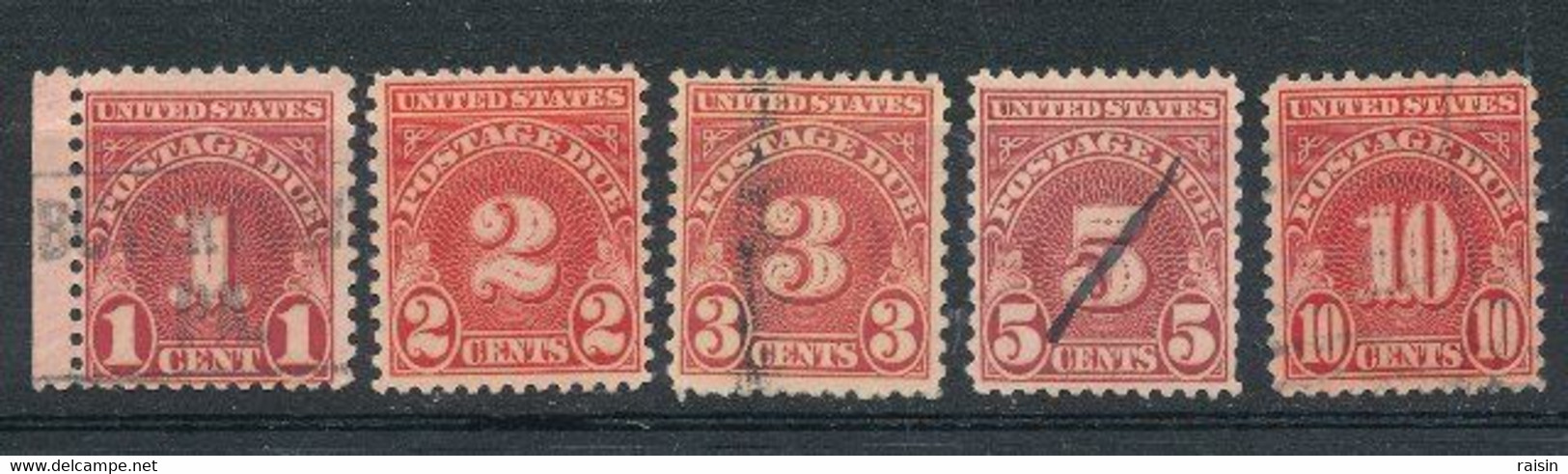 U. S. A.  Postage Due Timbres Taxe Lot De 5 Différents - Postage Due