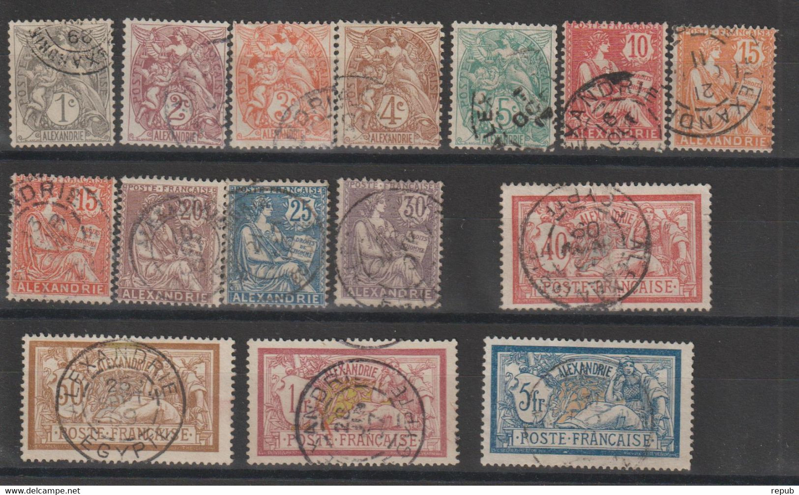 Alexandrie 1902-1903 Série Courante 19-33 Sauf 32 + 25a, 15 Val Oblit Used - Used Stamps