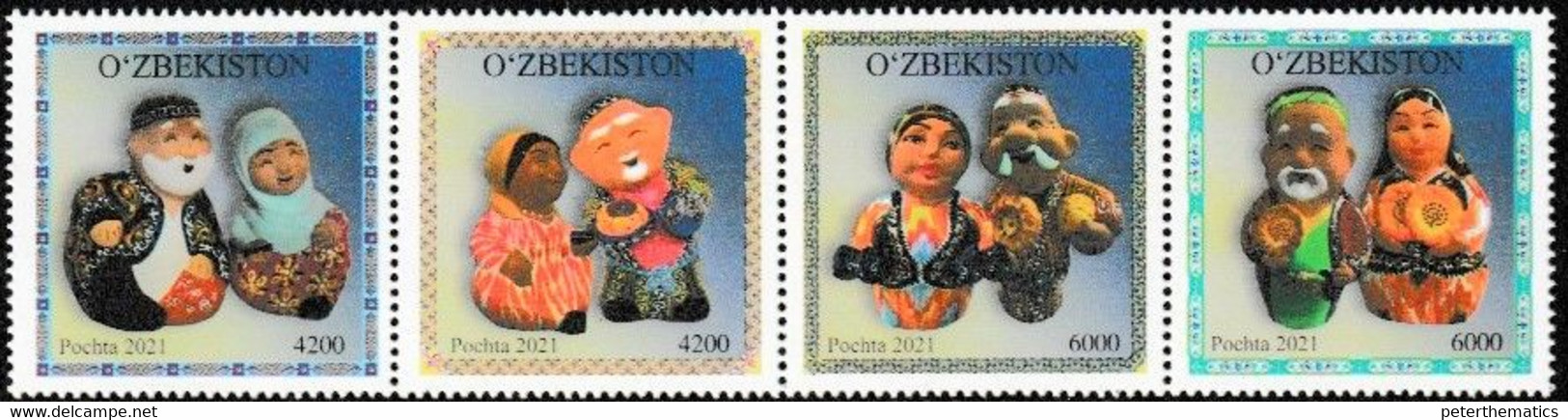 UZBEKISTAN, 2021, MNH, PUPPETS, 4v - Puppets