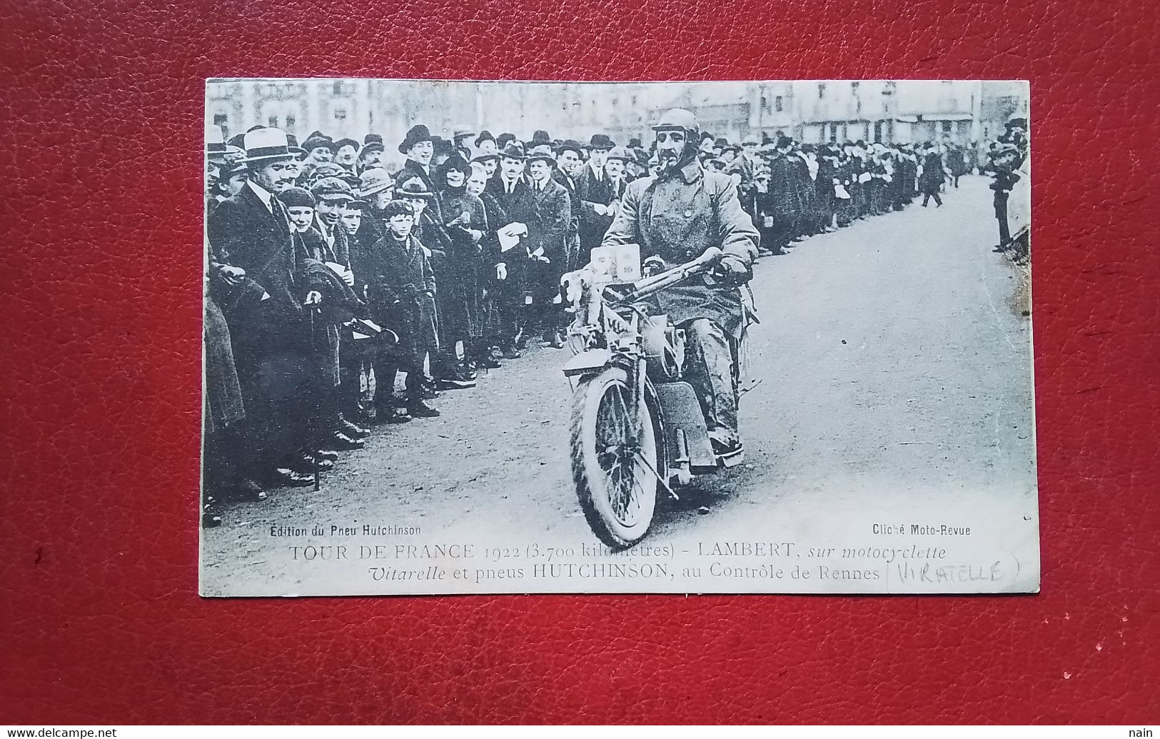 MOTOS - 1ER TOUR DE FRANCE MOTOS - " LAMBERT SUR MOTOCYCLETTE VIRATELLE , AU CONTROLE A RENNES 35 " - TRES RARE - - Sport Moto