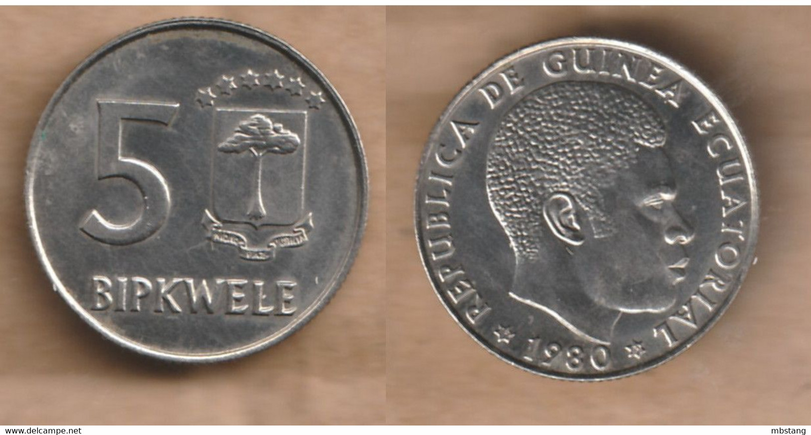 GUINEA  ECUATORIAL  5 Bipkwele 1980 Copper-nickel • 4.8 G • ⌀ 22.5 Mm KM# 51 - Equatorial Guinea