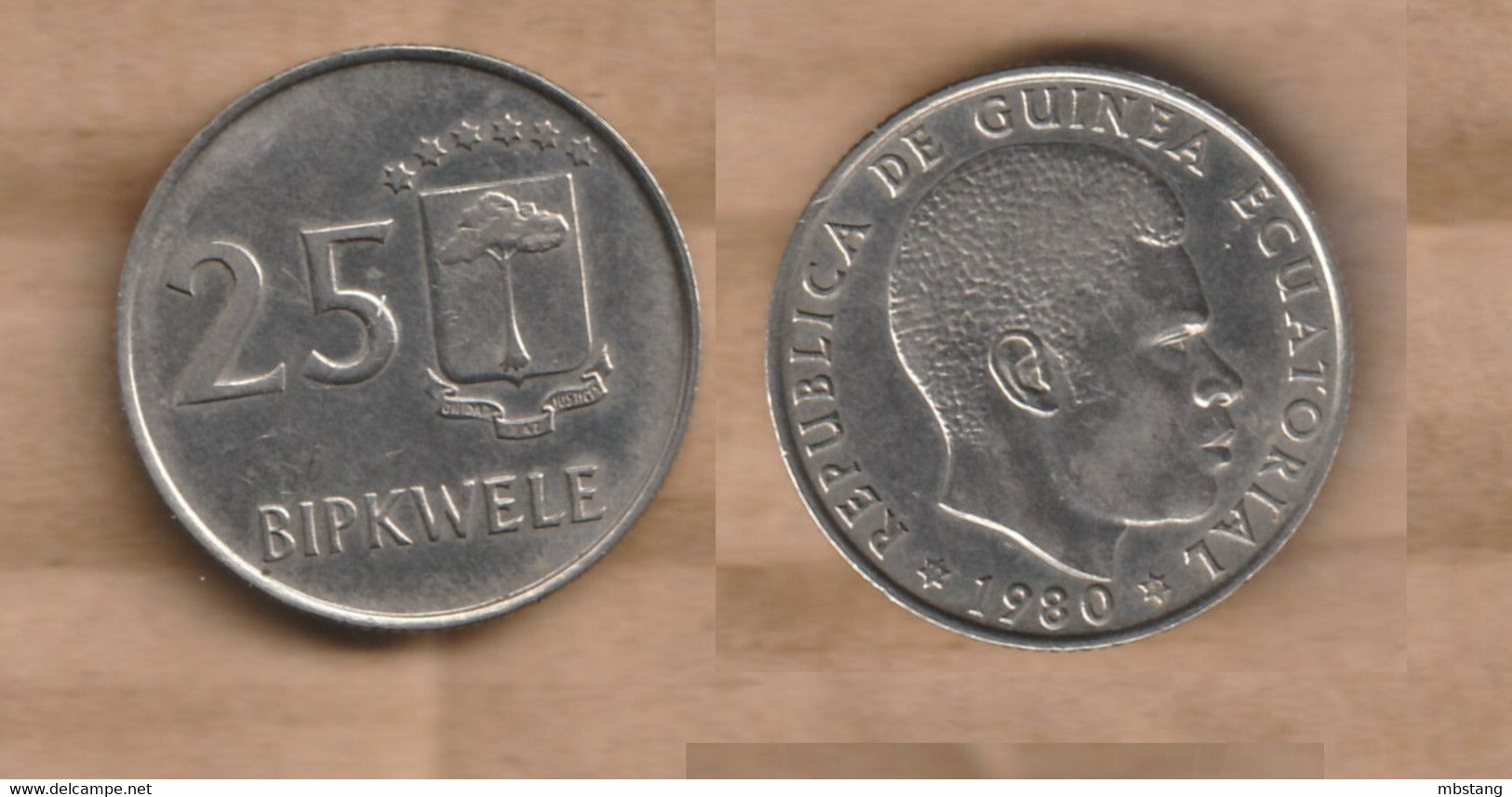 GUINEA  ECUATORIAL  25 Bipkwele 1980  Copper-nickel • 6.38 G • ⌀ 25 Mm KM# 52 - Guinée Equatoriale