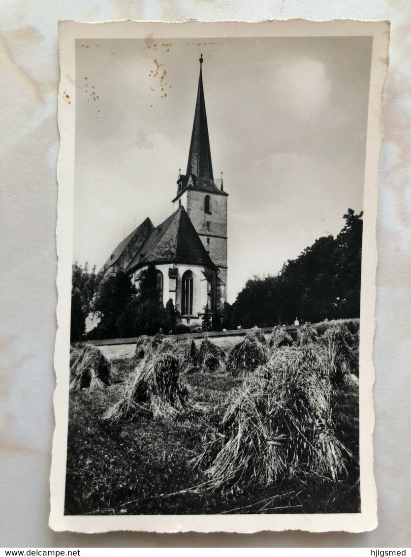 Germany Deutschland Schleiz Berg Kirche Church Straw Bale Stroh Ballen 14584 Post Card POSTCARD - Schleiz