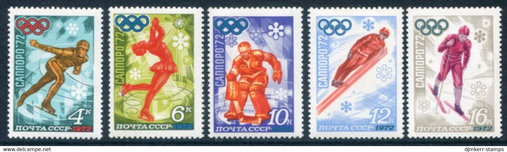 SOVIET UNION 1972 Winter Olympics, Sapporo MNH / **.  Michel 3979-83 - Unused Stamps