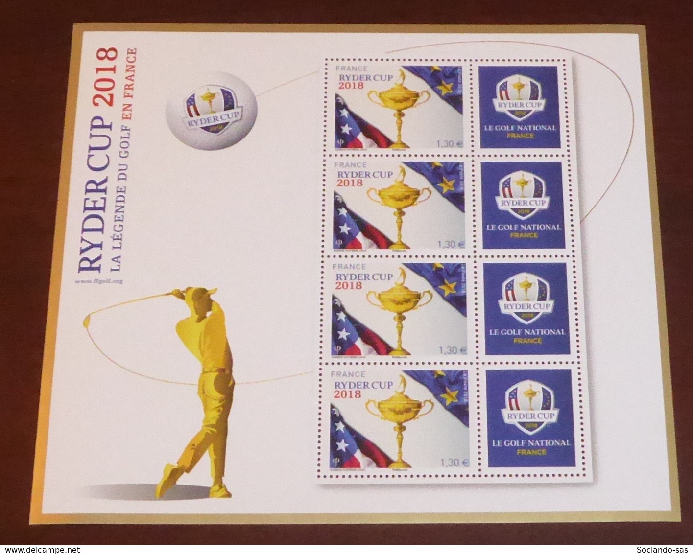 FRANCE - 2018 - Bloc Feuillet BF N°Yv. 142 - Golf / Ryder Cup - Neuf Luxe ** / MNH / Postfrisch - Nuovi