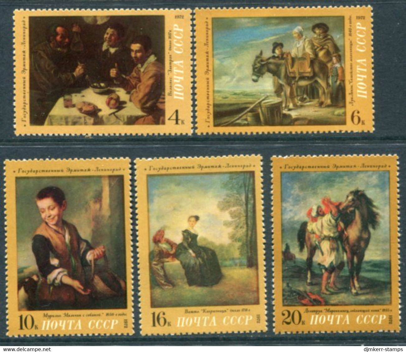 SOVIET UNION 1972 Foreign Paintings MNH / **.  Michel 4036-40 - Unused Stamps