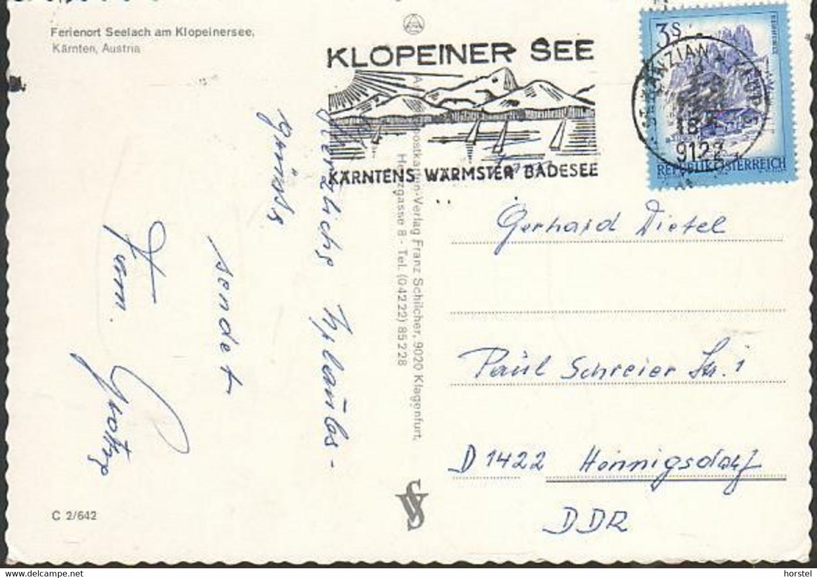 Austria - 9122 St. Kanzian  - Ferienort Seelach - Am Klopeinersee - Nice Stamp - Klopeinersee-Orte