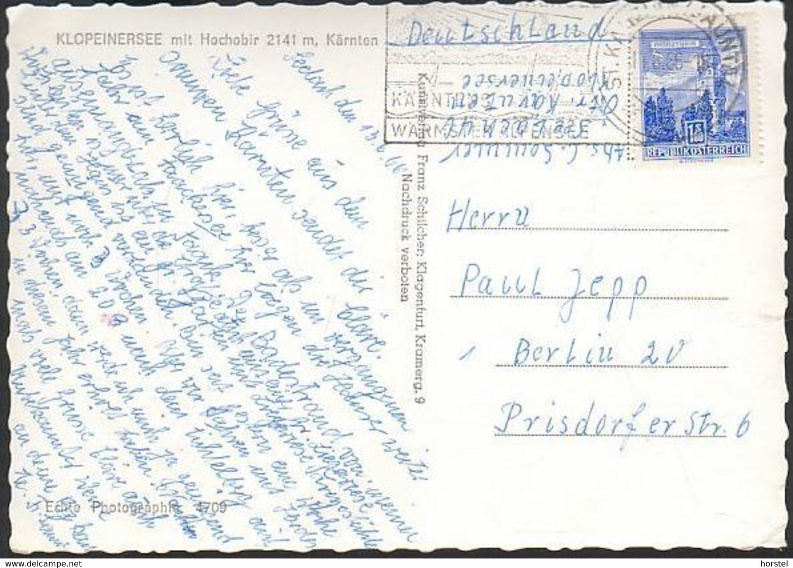 Austria - 9122 St. Kanzian Am Klopeiner See - Hochobir - Nice Stamp 1966 - Klopeinersee-Orte