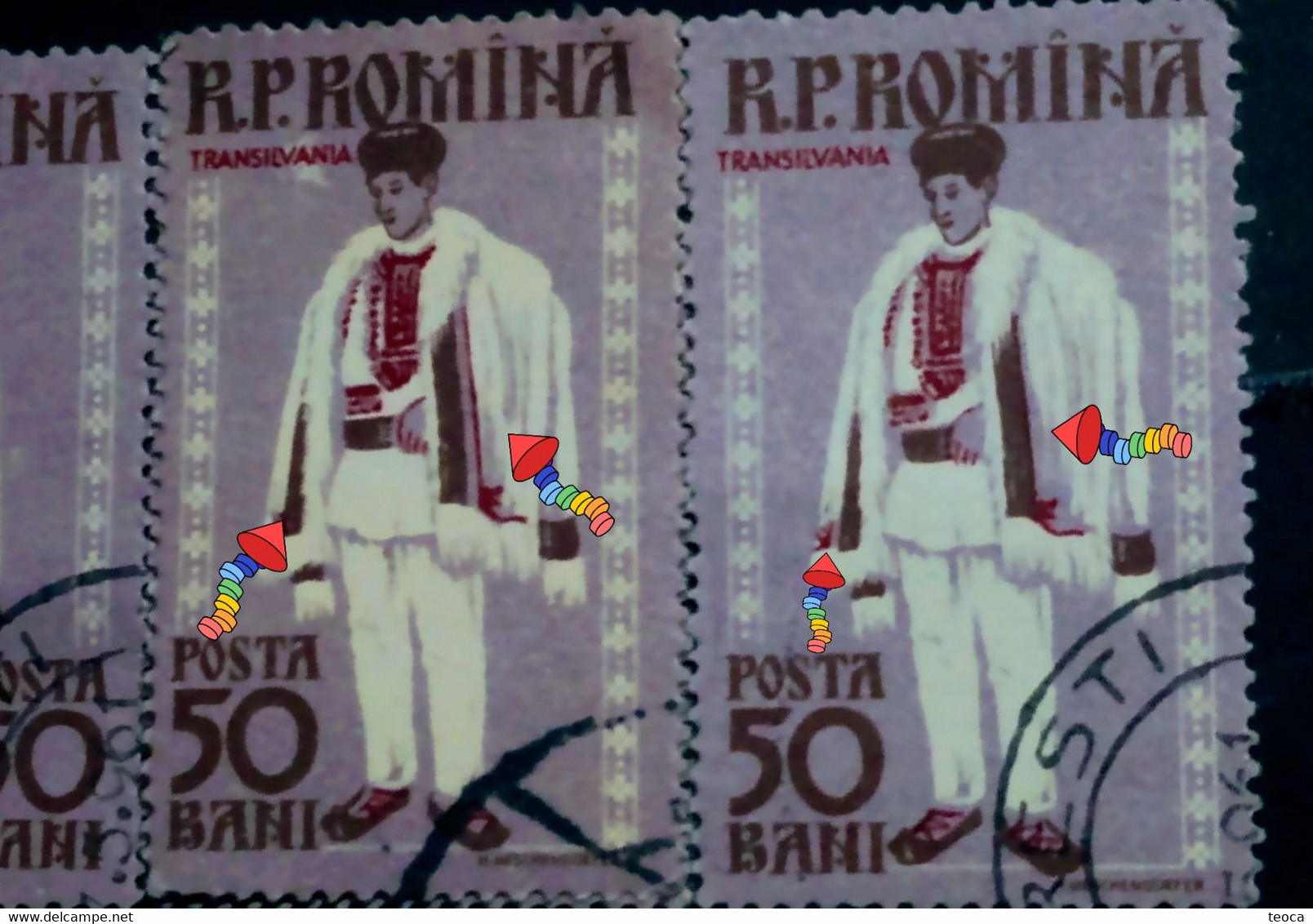 Errors Romania 1958 Mi 1742-1743 Printed With Misplaced Costumes Model Transilvania Area - Errors, Freaks & Oddities (EFO)