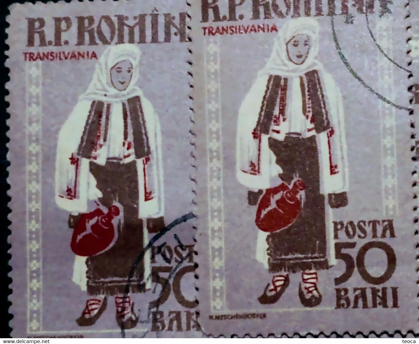 Errors Romania 1958 Mi 1742-1743 Printed With Misplaced Costumes Model Transilvania Area - Abarten Und Kuriositäten