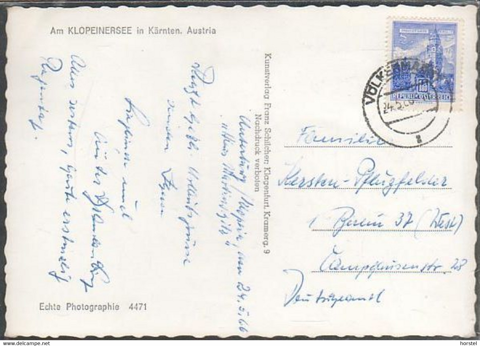 Austria - 9122 St. Kanzian - Am Klopeiner See - Hotel - Nice Stamp 1966 - Klopeinersee-Orte