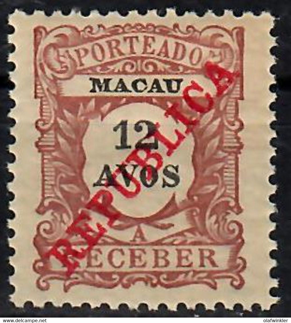 1911 Porteado S. Casa Da Moeda 12 A.  AF 18 / Sc J18 / YT 18 / Mi 18 Novo / MH / Neuf / Ungebraucht [sm] - Timbres-taxe