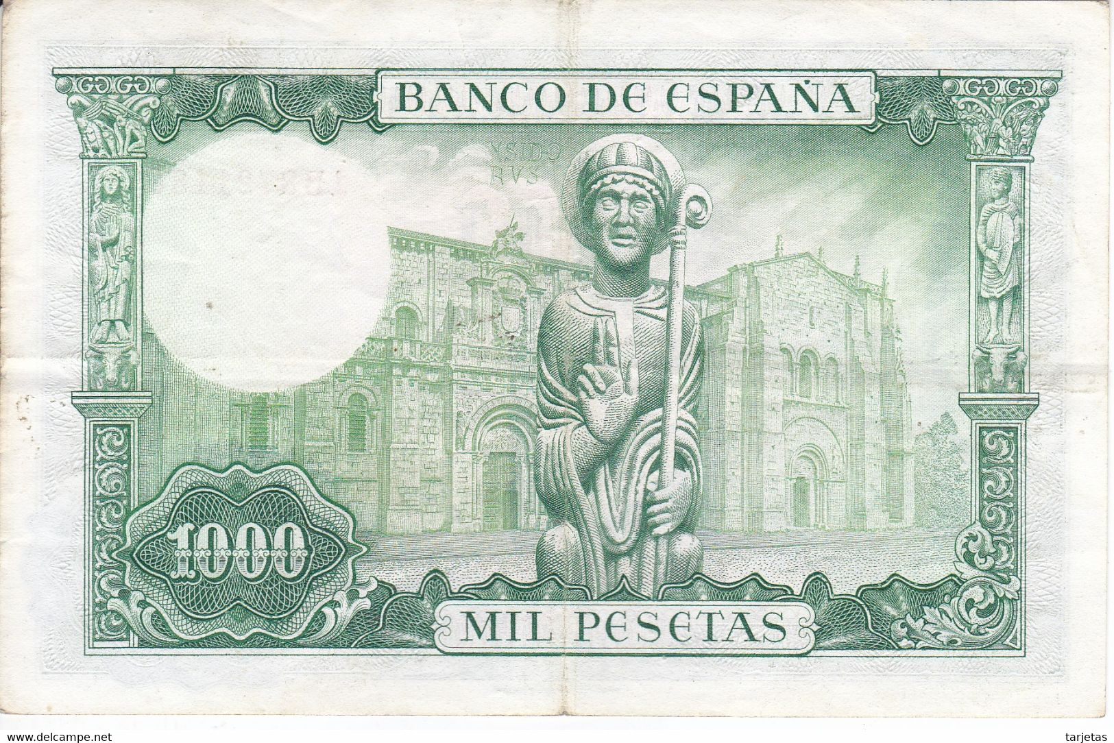 BILLETE DE 1000 PESETAS DEL AÑO 1965 DE S. ISIDORO SERIE 1B  (BANKNOTE) - 1000 Peseten