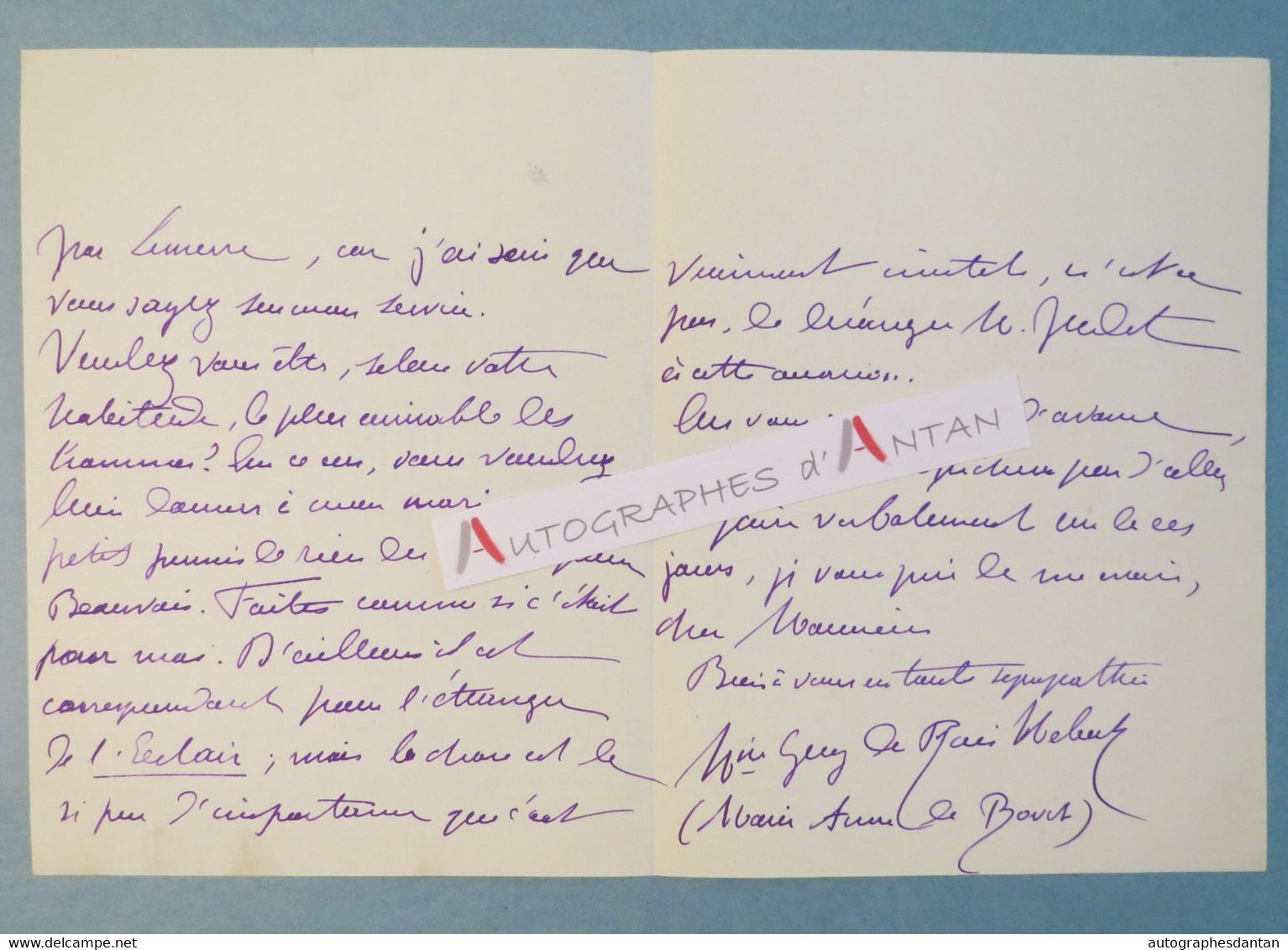 L.A.S 1908 Marie-Anne De BOVET Femme De Lettres Féministe Patriote Née à METZ Lemerre Lettre Autographe Beauvais - Schriftsteller