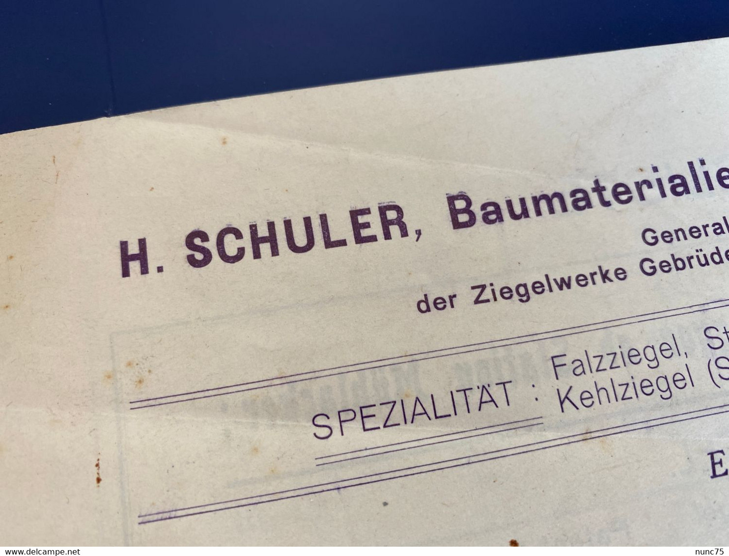 Facture Ancienne ESCH-SUR-ALZETTE 1913 SCHULER Baumaterialien  Luxembourg Prospectus - Luxembourg