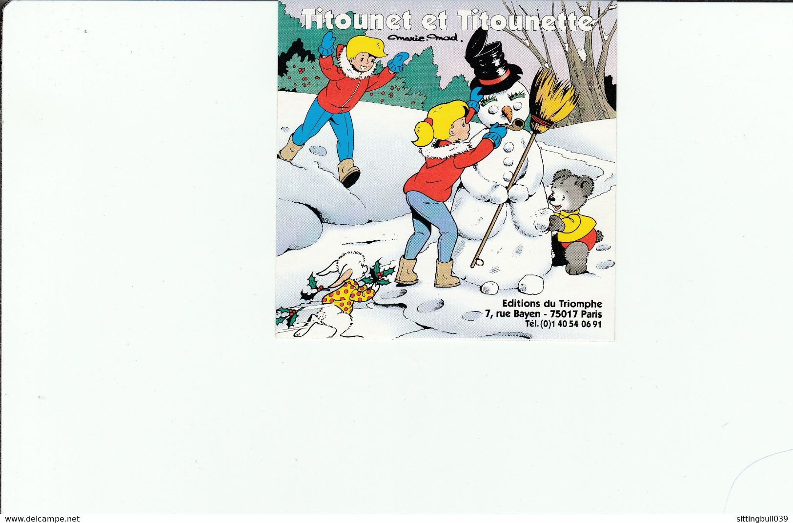 MAD Marie TITOUNET ET TITOUNETTE Et Le Bonhomme De Neige RARE Autocollant PUB Ed Du Triomphe Paris1999 Pour La Sortie De - Stickers