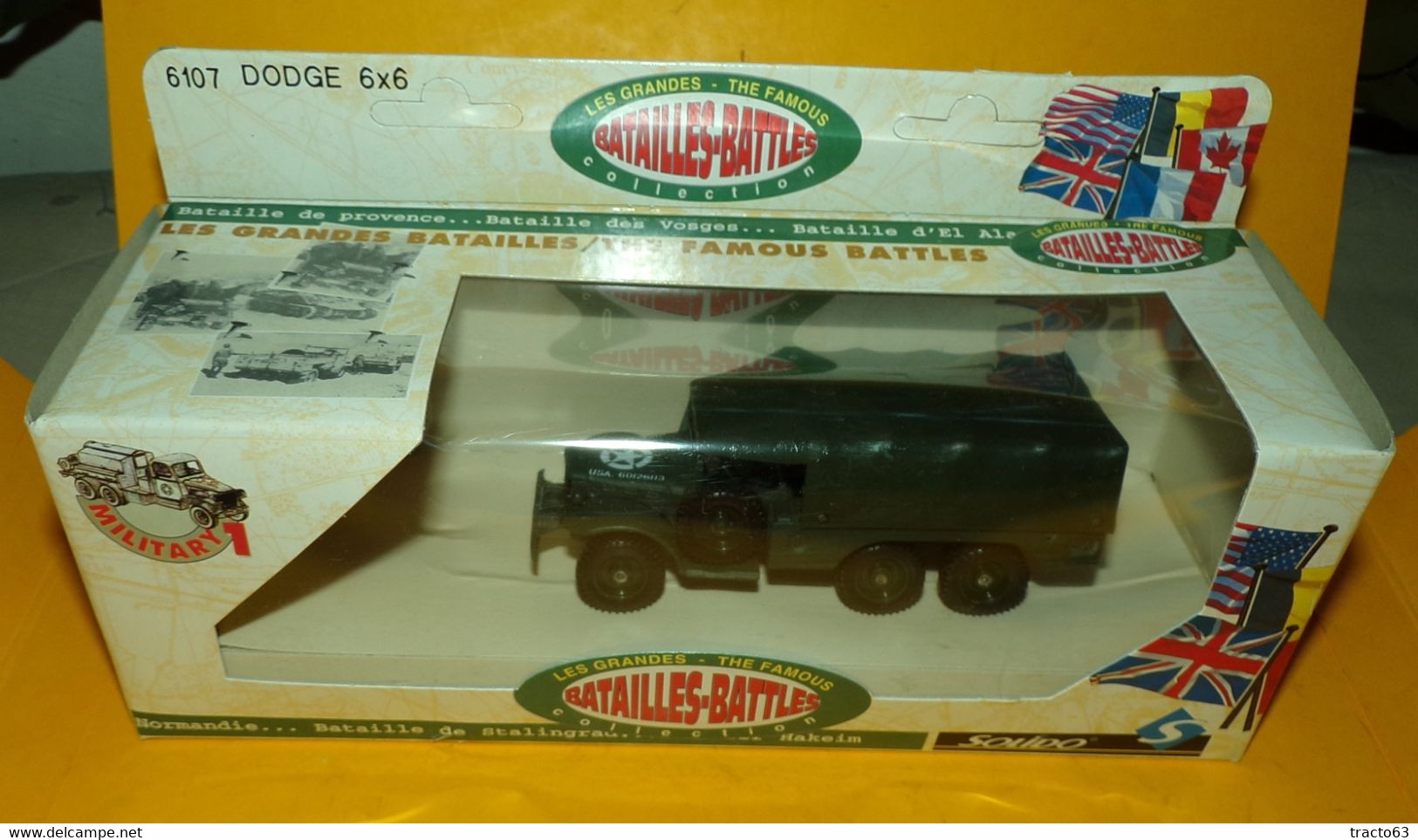 SOLIDO 1/50 : DODGE 6 X 6 BACHE , U.S  WWII , NUMERO 6017 , NEUF ,SUPERBE , FABRICATION FRANCAISE SOLIDO EN BOITE D'ORIG - Chars