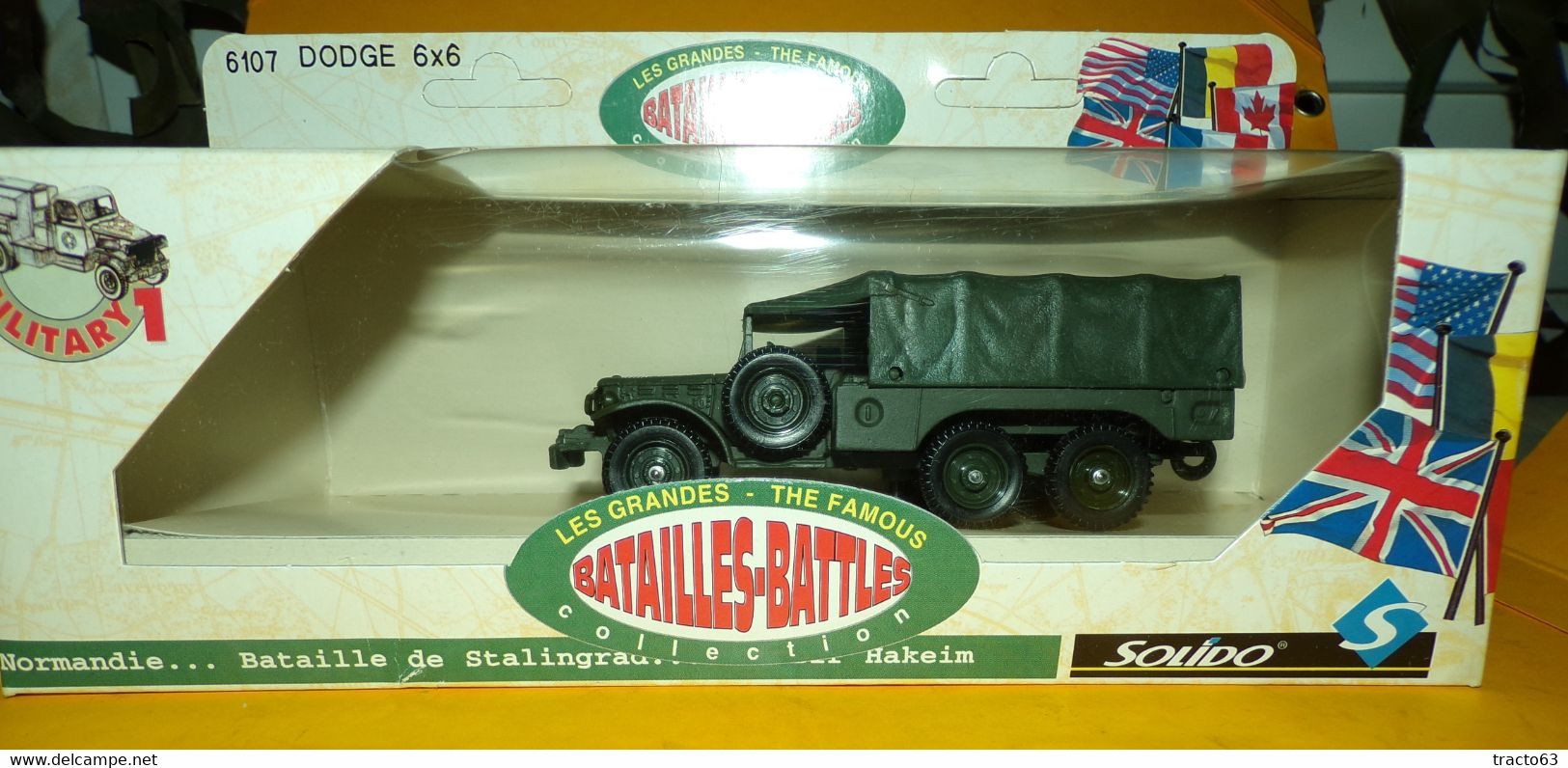 SOLIDO 1/50 : DODGE 6 X 6 BACHE , U.S  WWII , NUMERO 6017 , NEUF ,SUPERBE , FABRICATION FRANCAISE SOLIDO EN BOITE D'ORIG - Chars