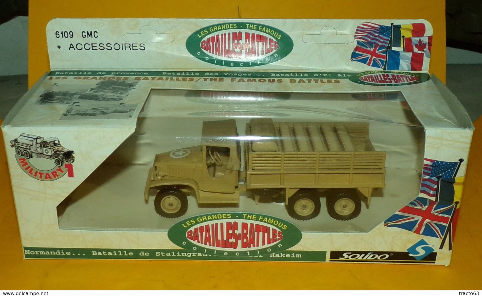 SOLIDO 1/50 : GMC + ACCESSOIRES , U.S  WWII , NUMERO 6109 , NEUF ,SUPERBE , FABRICATION FRANCAISE SOLIDO EN BOITE D'ORIG - Carri Armati