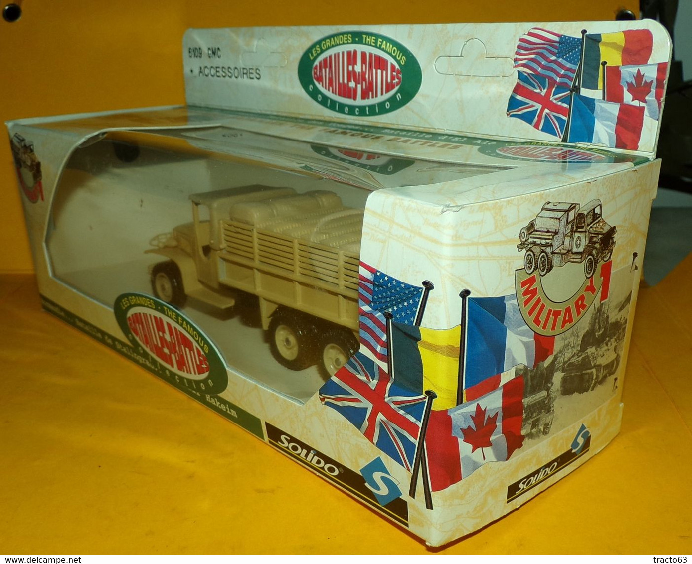 SOLIDO 1/50 : GMC + ACCESSOIRES , U.S  WWII , NUMERO 6109 , NEUF ,SUPERBE , FABRICATION FRANCAISE SOLIDO EN BOITE D'ORIG - Tanks