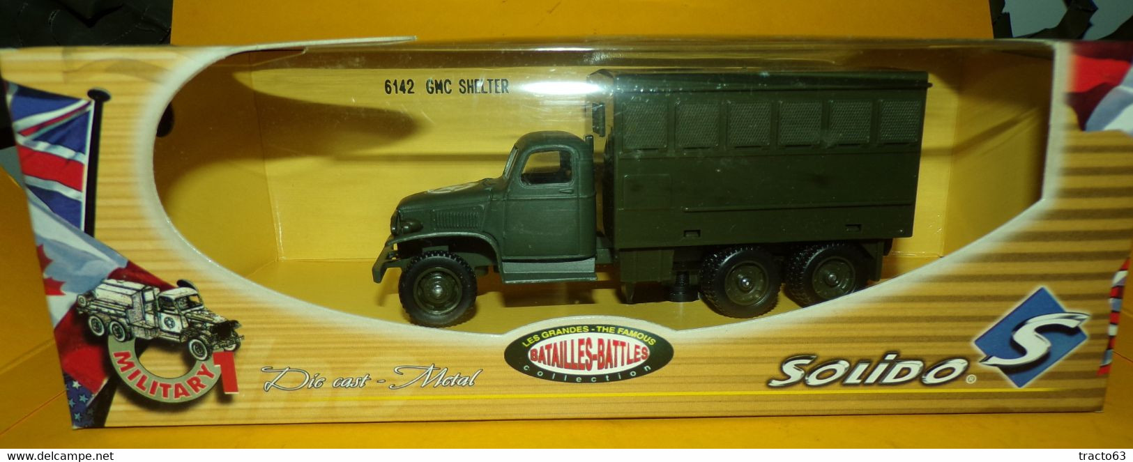 SOLIDO 1/50 : GMC SHELTER, U.S  WWII , NUMERO 6142 , NEUF ,SUPERBE , FABRICATION FRANCAISE SOLIDO EN BOITE D'ORIGINE , - Panzer