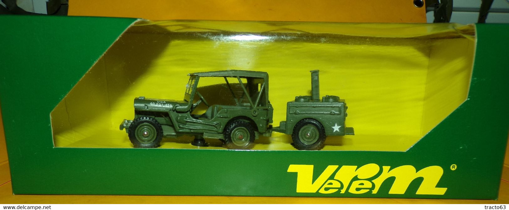 VEREM 1/43 :  JEEP WILLIYS  + CANTINE , LES BLINDES DE LA LOGISTIQUE , U.S  WWII  , NEUF ,SUPERBE , FABRICATION FRANCAIS - Carri Armati