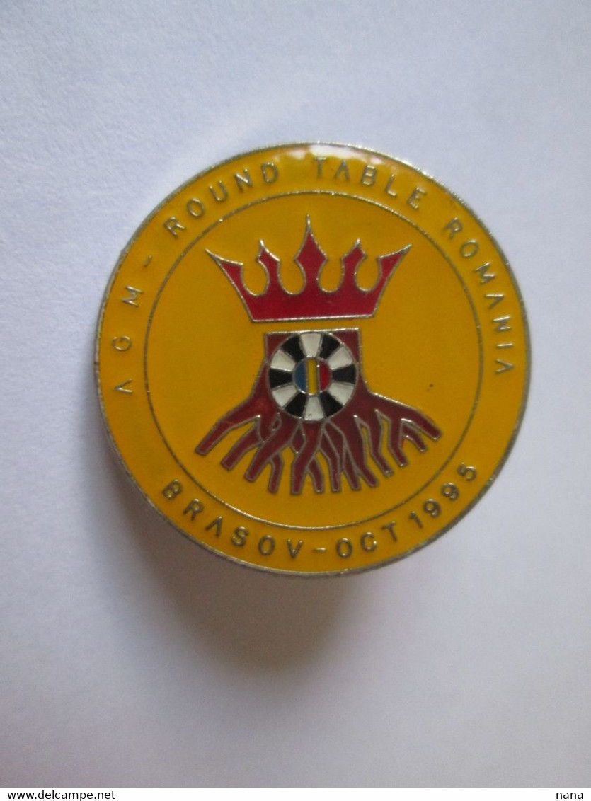 Insigne Roumanie Table Ronde Brașov 1995-Rotary Club/Romania Badge Round Table Brașov 1995-Rotary Club - Associations