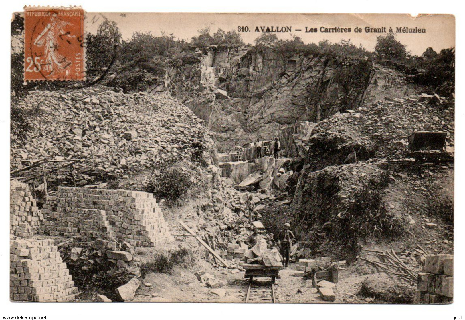 89 AVALLON Les Carrières De Granit à Méluzien N° 310 - Edit. Pothain - 1928 - Wagonnet - Animée - Avallon