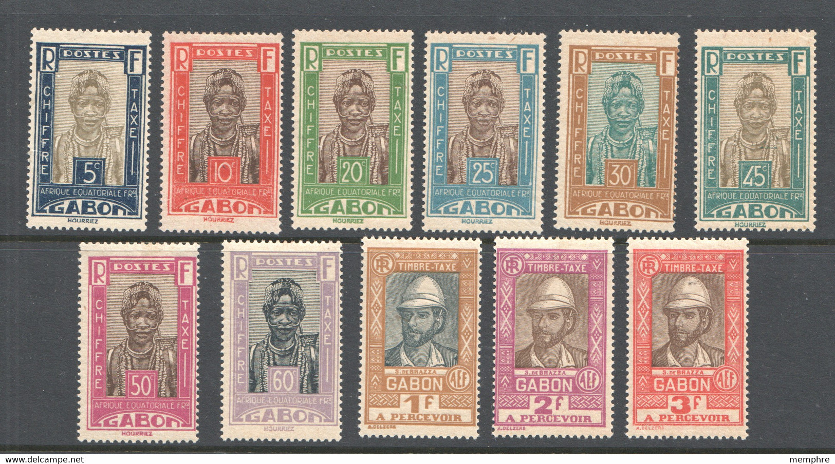 GABON  Taxe 12-22 * - Timbres-taxe