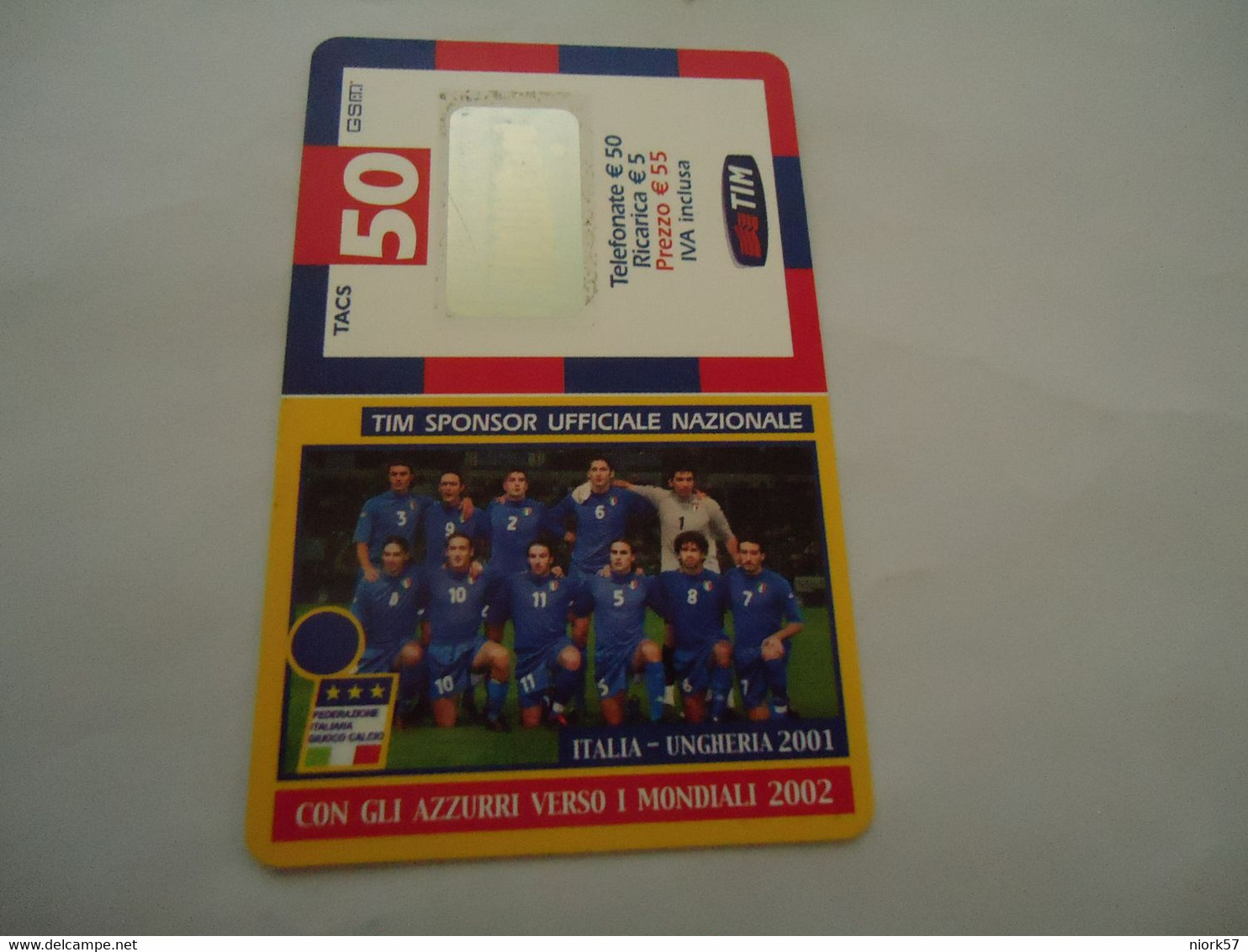 ITALY  PREPAID CARDS FOOTBALL ITALIA   MUNDIAL 2002 - Andere & Zonder Classificatie