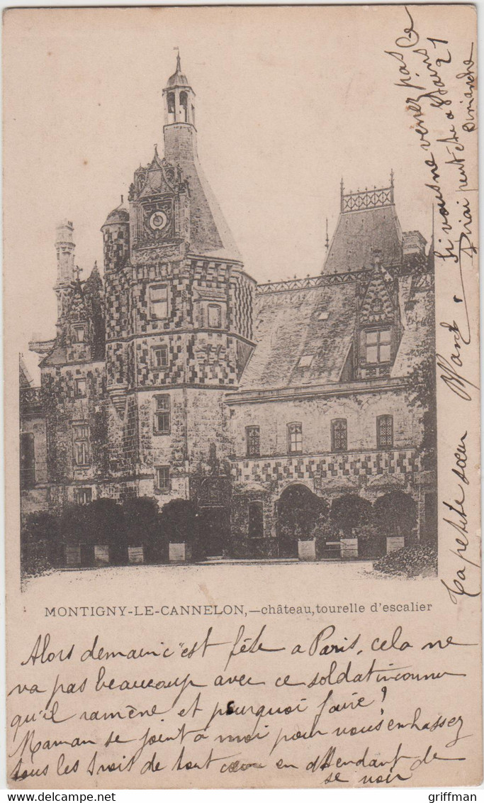 MONTIGNY LE GANNELON CHATEAU TOURELLE D'ESCALIER 1920 PRECURSEUR TBE - Montigny-le-Gannelon