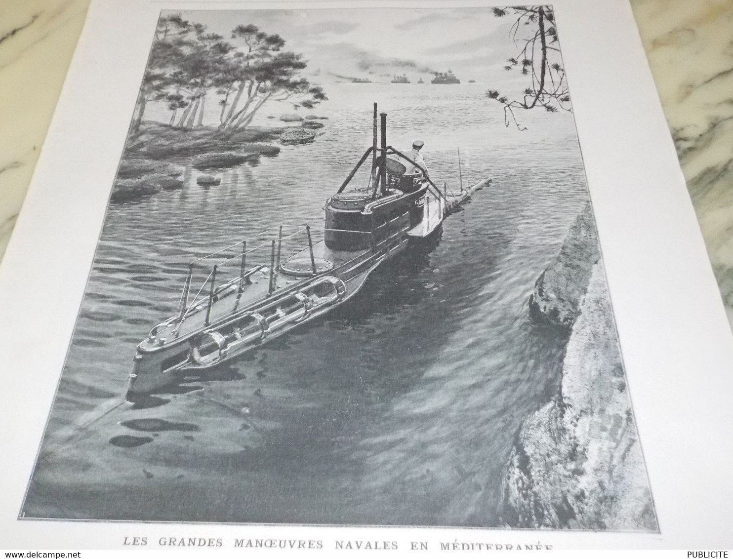 GRAVURE LES GRANDES MANOEUVRES NAVAL EN MEDITERRENEE 1906 - Bateaux