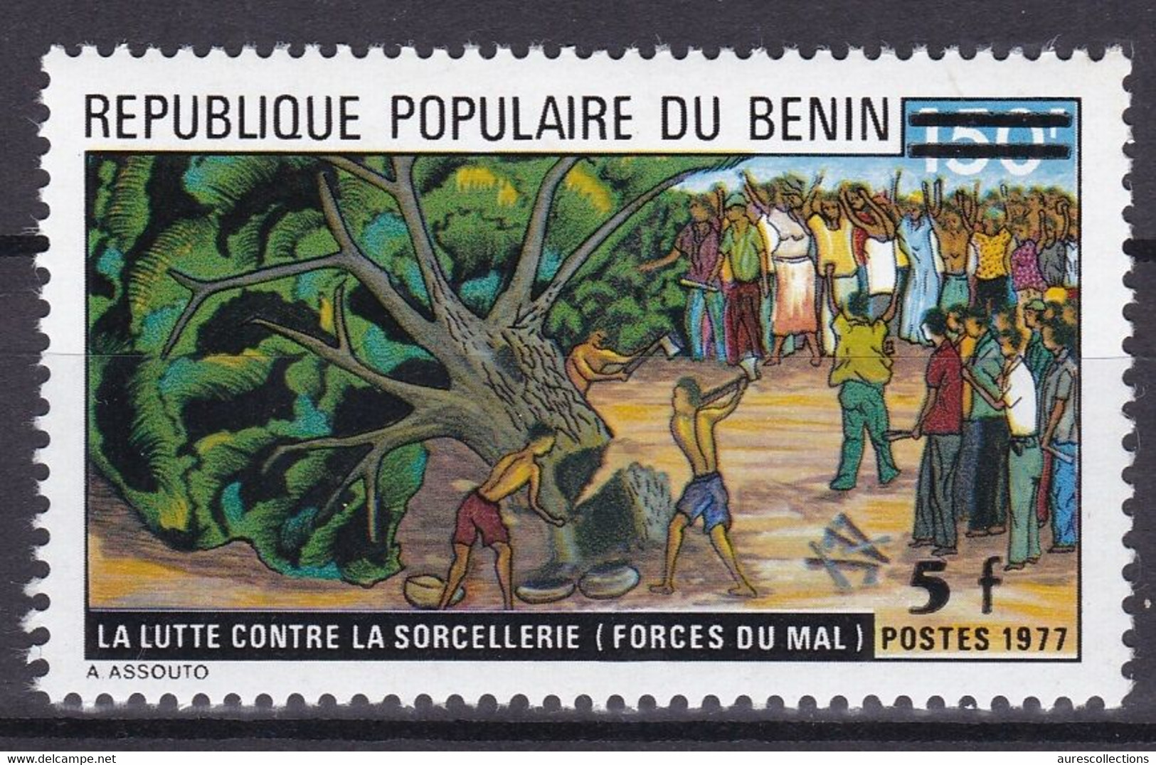 BENIN 1984 MICHEL 358 5F /150F - LA LUTTE CONTRE LA SORCELLERIE DORCES DU MAL TREE - OVERPRINT SURCHARGE OVERPRINTED MNH - Bénin – Dahomey (1960-...)