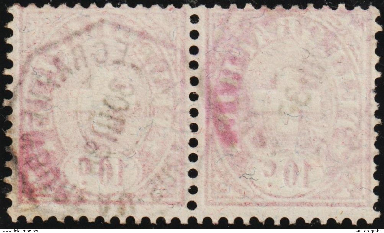 Heimat GL Glarus 1888-03-30 Sw Auf Telegraphen-Marke Paar 10 Rp. Zu#14 - Telegraafzegels