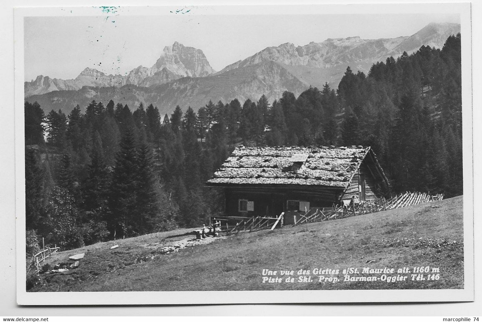 HELVETIA SUISSE VIGNETTE ROUGE RELEVE 1940 CARTE ST MAURICE VALAIS  CP TER FUS POSTE DE CAMPAGNE - Vignettes