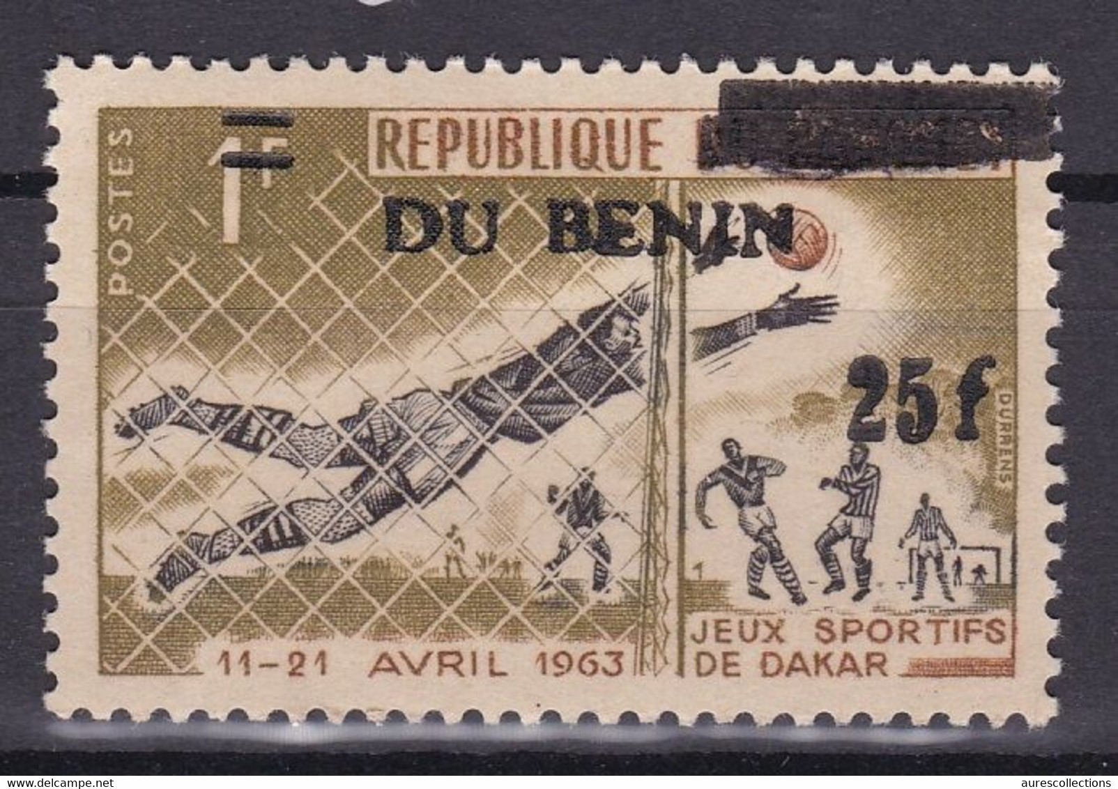 BENIN 1993 MICHEL 541 25F /1F Val. 160€ - JEUX SPORTIFS DE DAKAR FOOTBALL GAMES - OVERPRINT SURCHARGE OVERPRINTED MNH - Bénin – Dahomey (1960-...)