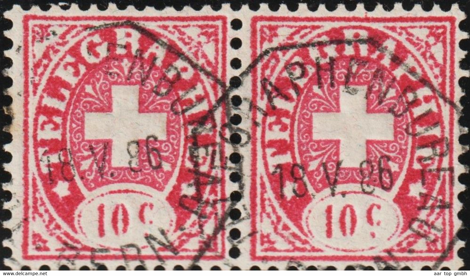 Heimat BEs Bern 1886-05-18 Sw Auf Telegraphen-Marke Paar 10 Rp. Zu#14 - Telegrafo