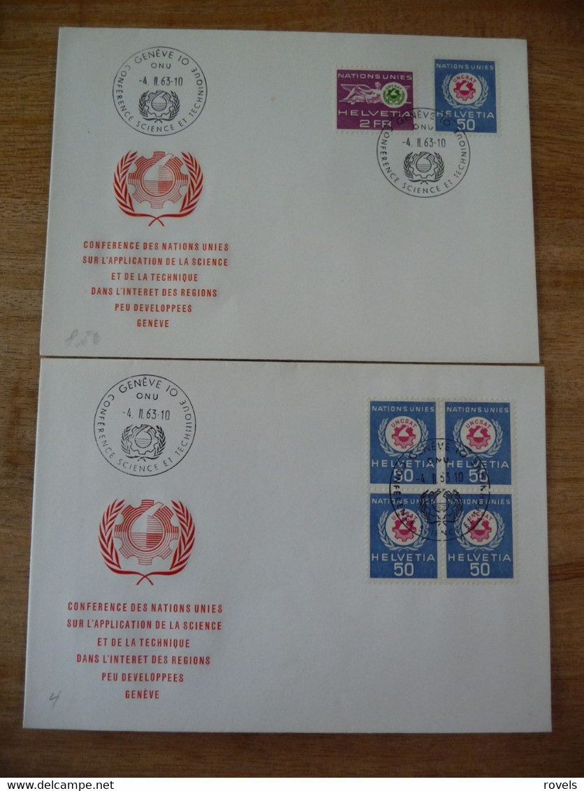 (7) UNITED NATIONS -ONU - NAZIONI UNITE - NATIONS UNIES *2  FDC 1963 , CONFERENCE DES NATIONS UNIES. - Storia Postale