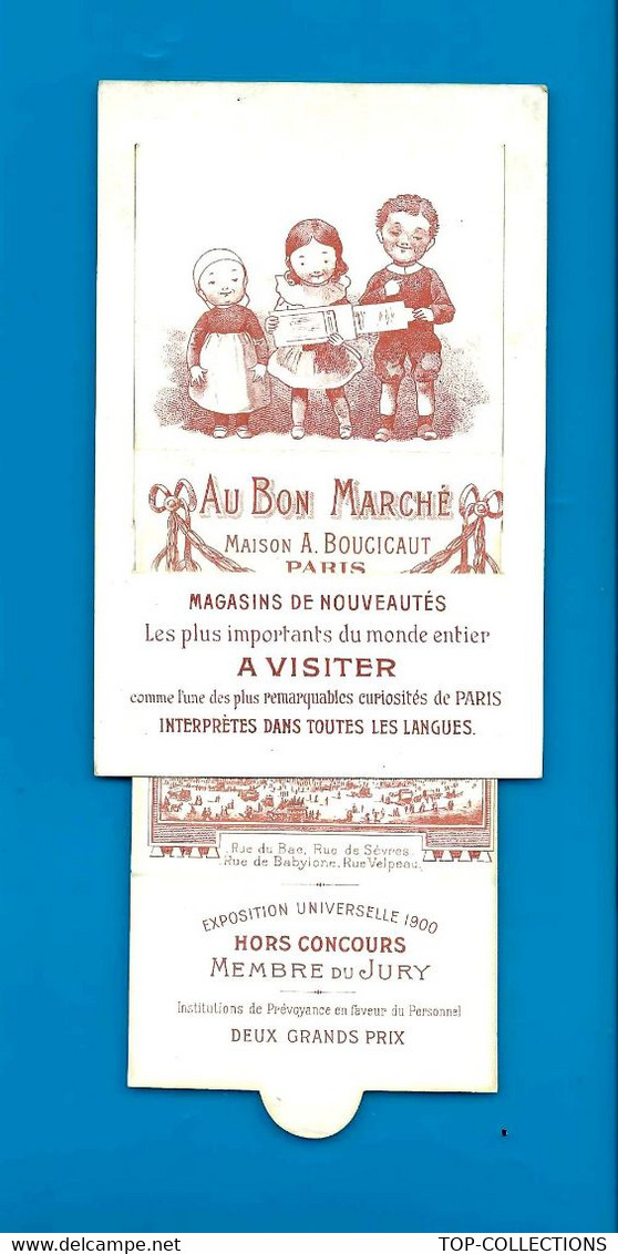 PUBLICITE ANIMEE CHROMO A SYSTEME  TIRETTE Au Bon Marché « ENFANTS POUPEE CHIEN ROBE QUI S’ ALLONGE»  B.E. V.SCANS - Advertising