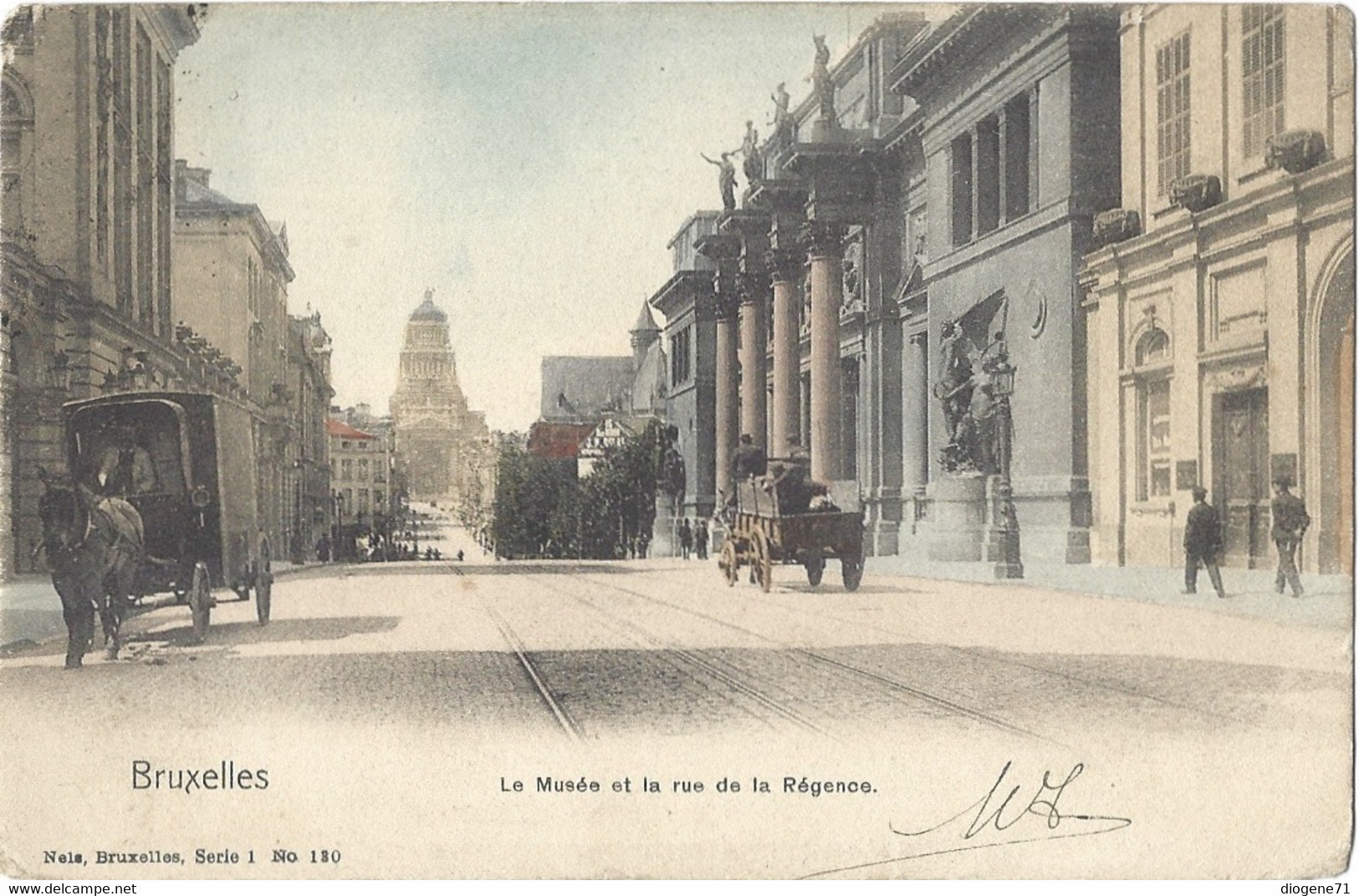 Bruxelles Le Musée Et La Rue De La Régence 1908 - Museums