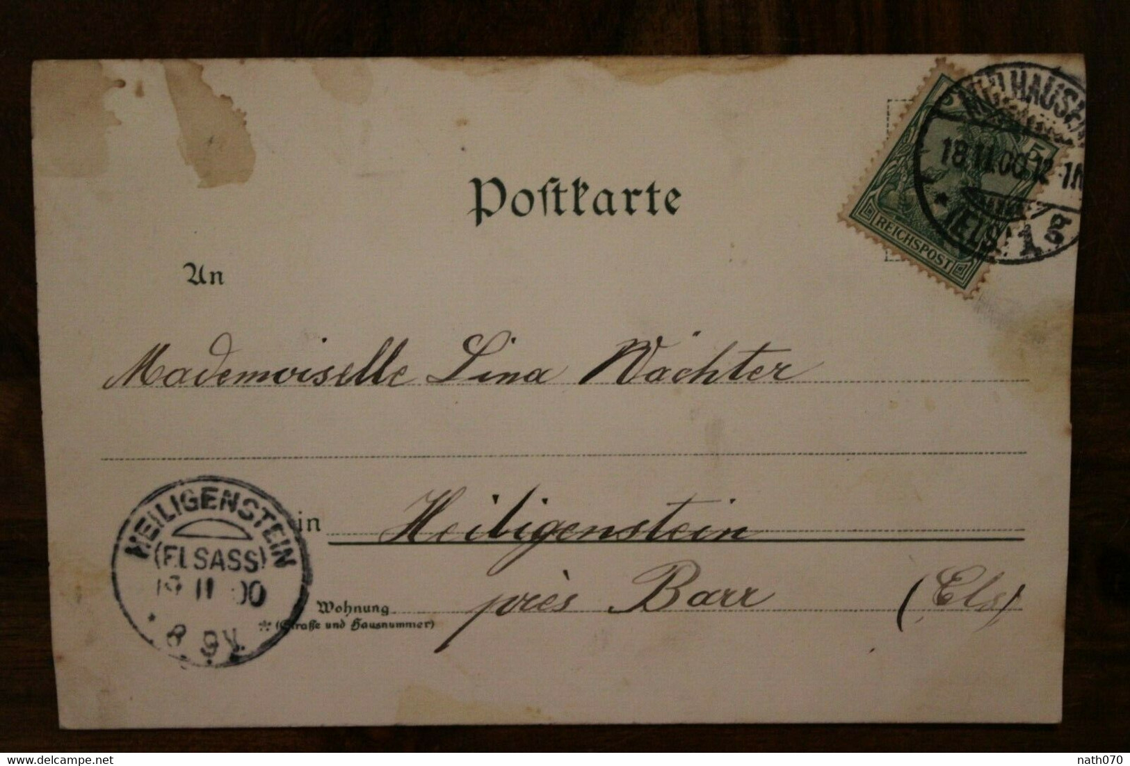 AK CPA 1900 Elsass Mulhausen Litho Mulhouse Frau Familien Beileid Engel Ange Cover - Engel