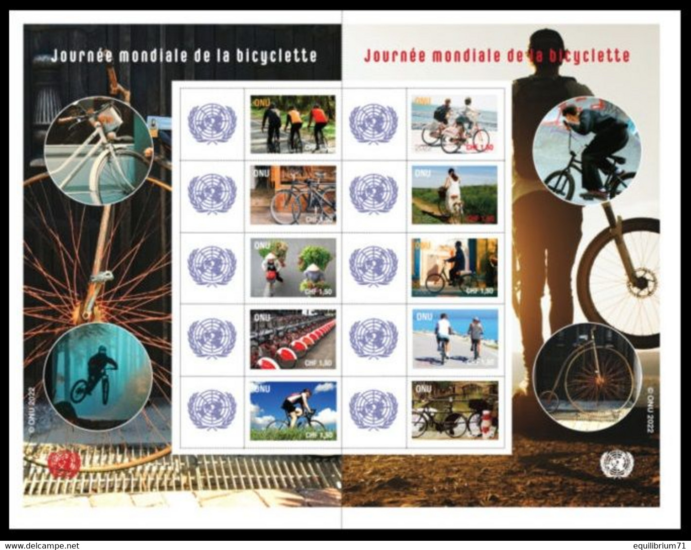 ONU Geneva Poste** - Journée Mondiale De La Bicyclette / Wereld Fietsdag / Weltfahrradtag - VTT
