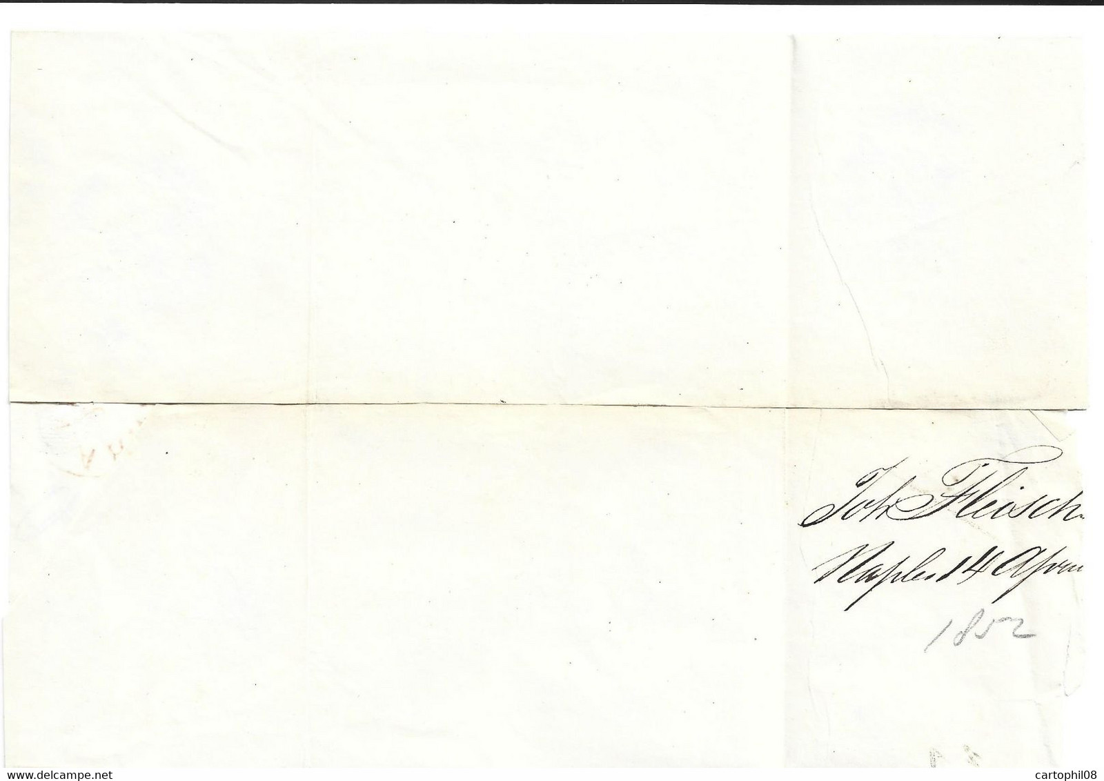 ITALY ITALIA - 1861 STAMPLESS LETTER REGIA POSTA DE NAPOLI TRANSIT GERMANY RAILWAY BAHNPOST TO NETHERLANDS ARNHEM - Sin Clasificación