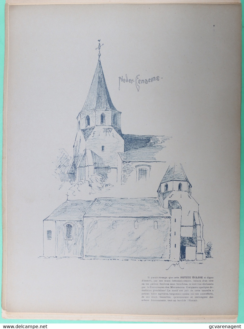 NEDERENAME     LITHOGRAPHIE ARMAND HEINS  - 36 X 28 CM   == PETITE EGLISE   2 SCANS - Oudenaarde