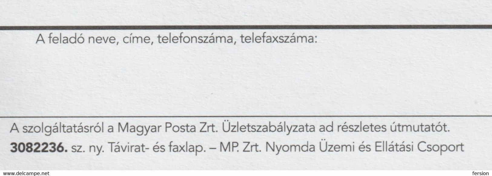 2011 Hungary  - Post Office Telegraph Telegram / FAX Telefax FORM Blank - Télégraphes