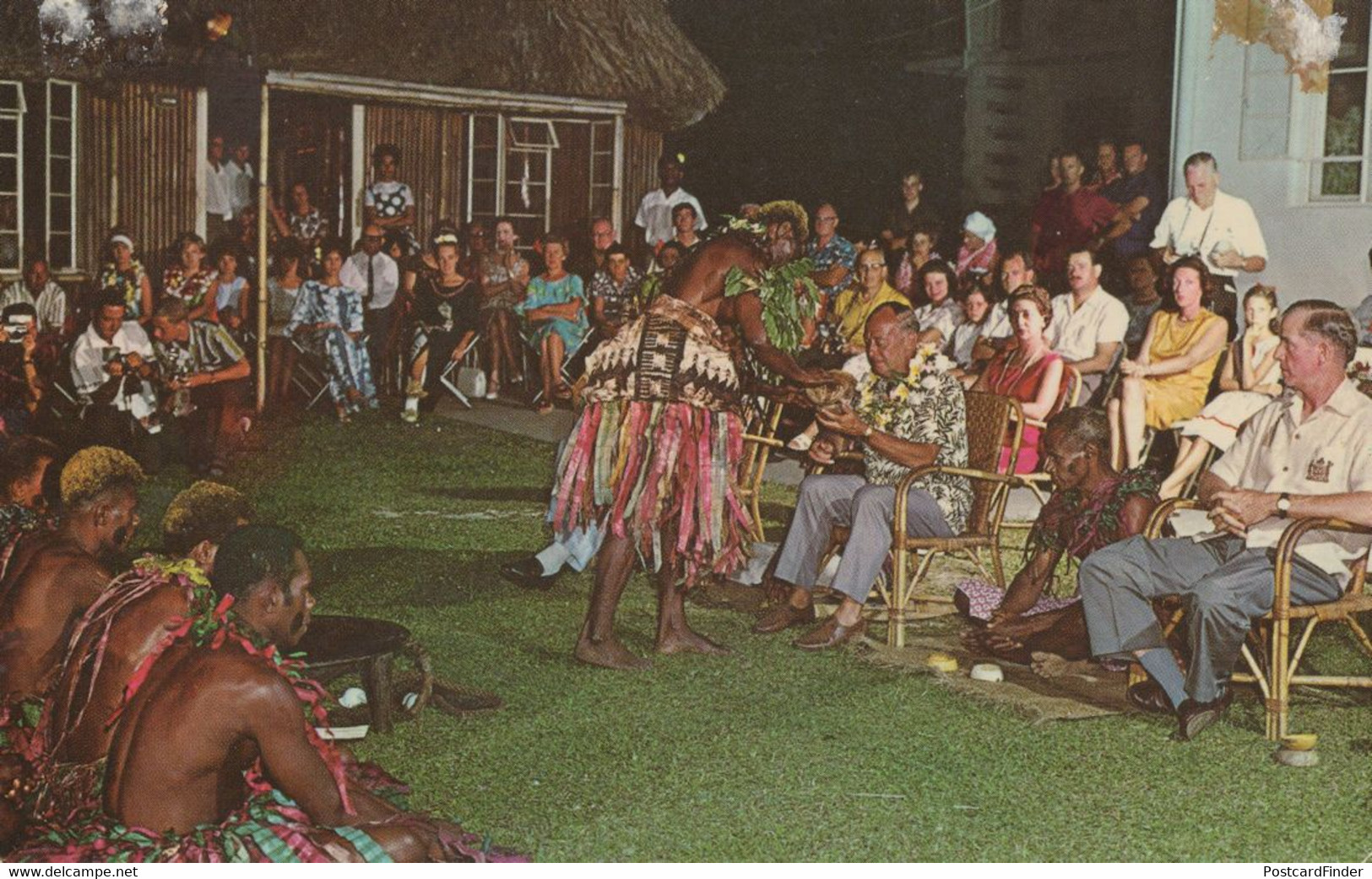Yanqona Ceremony Fiji Vintage 1960s Postcard - Fidji