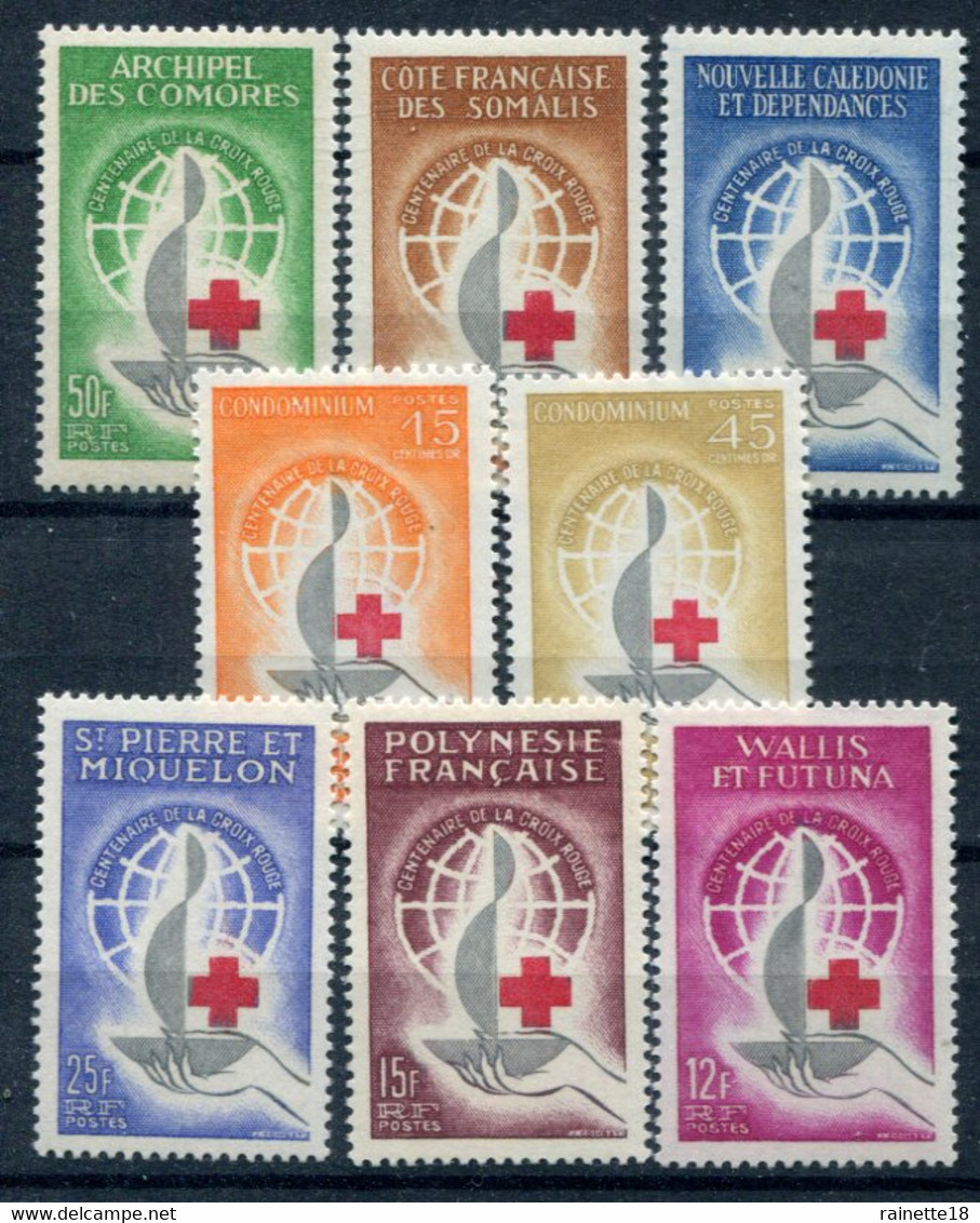 Centenaire De La Croix Rouge  8 Valeurs **, 7 Pays - Non Classés