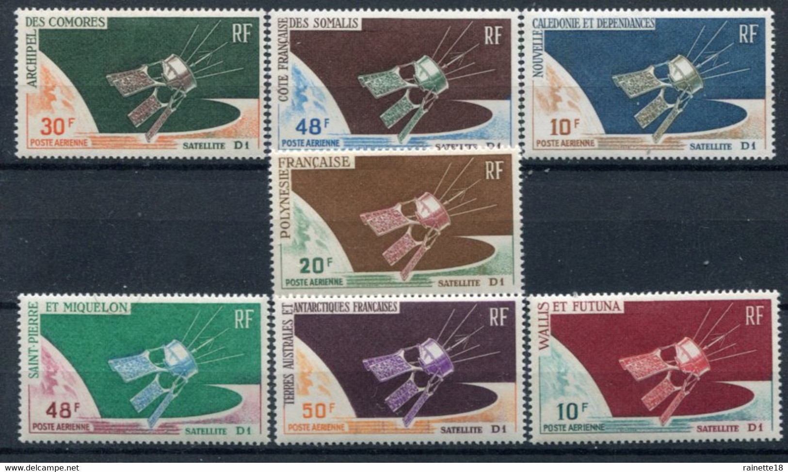 Satellite D1        Timbres ** 7 Pays , 7 Valeurs - 1966 Satellite D1