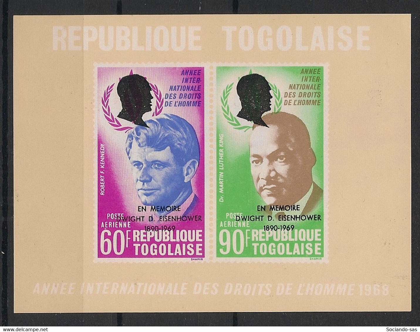 TOGO - 1970 - Bloc Feuillet BF N°Yv. 43 - Human Rights / Kennedy / Luther King - Neuf Luxe ** / MNH / Postfrisch - Martin Luther King